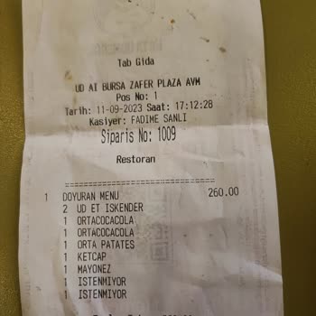 TAB Gıda A. Ş (Usta Dönerci) Kalitesiz Ürünler