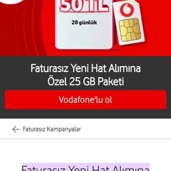 Vodafone Kolay Yeni 25 GB Paketi