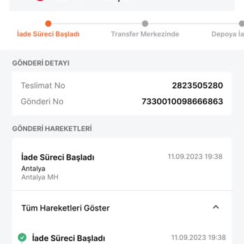 Trendyol Express Antalya Lara Şubesi Ürünümü Bekletip İade Yaptı