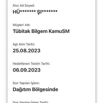 AGT Kurye (aynigunteslim.com) TÜBİTAK Bilsem Gönderisi Teslim Edilmedi