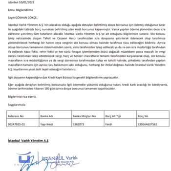 İstanbul Varlık Yönetime Ödediğim Borç Gecikmede Gözüküyor