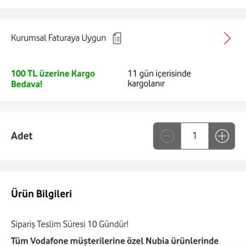 Vodafone Her Şey Yanımda Ellerinde Olmayan Ürün Satışı