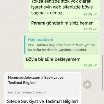 Hammaddeler.com Paramızın İadesi Yapılmıyor Ve Muhatap Bulunmuyor.