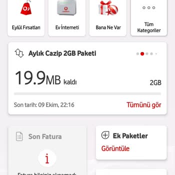 Vodafone Ek Paket Sorunu