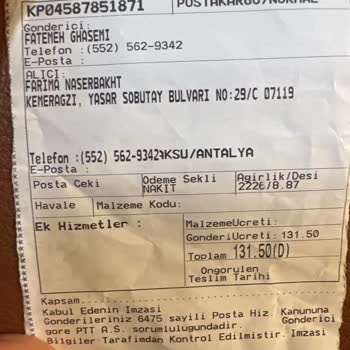 PTT Kargo Siparişim 4 Gündür Aynı Yerde
