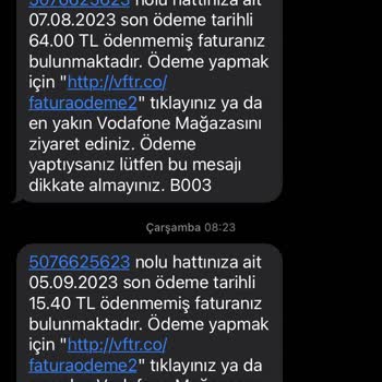 Vodafone Gereksiz Fatura Kesimi