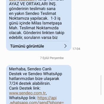 Sendeo Kargo-Teslim Edilmeden İade Edilen Kargolar