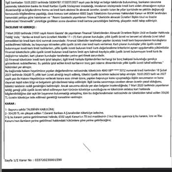 Garanti Bankası Kart Aidatını Geri Vermiyor
