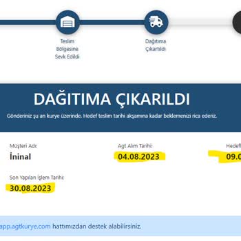 AGT Kurye (aynigunteslim.com) 1 Aydır Teslim Edilemeyen Kargo