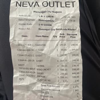 Neva Outlet Eksik Ürünümün Gönderilmesi