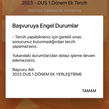 ÖSYM Ek Tercih Yapamamam