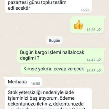 Arya Gross Market Sipariş Sorunu