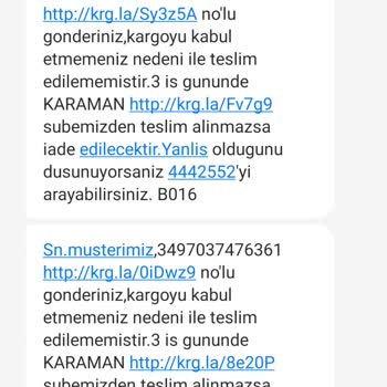 Karaman Merkez Aras Kargo İşini Düzgün Yapmıyor