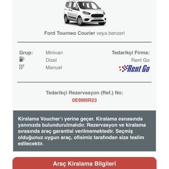 Rent Go Ürgüp Rezervasyon İptali