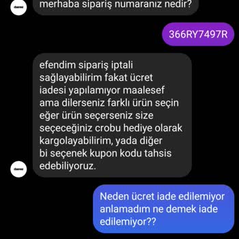 Charme Butik Sipariş İptali Sağlanmıyor Ve Ücret İadesi Yapılmıyor
