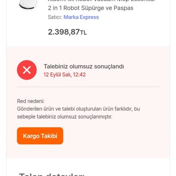 Marka Express Xiaomi Mi Robot Vacuum Essential 2 in 1 Robot Süpürge Sorunu