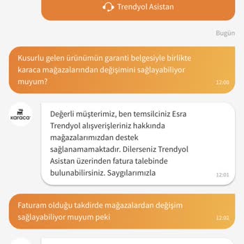 Trendyol Karaca Siparişimin Değişimini Yapmıyor