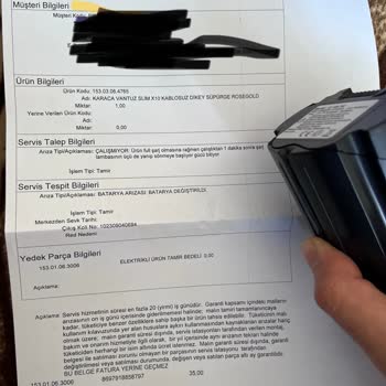 Karaca Züccaciye Şarjlı Süpürge Batarya Sorunu