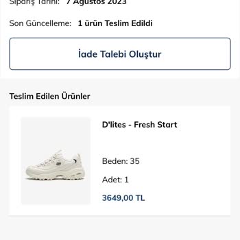 Skechers Kusurlu Ürün Reddi