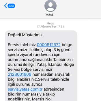 Yataş Bedding Ücretli Servis Fiyaskosu