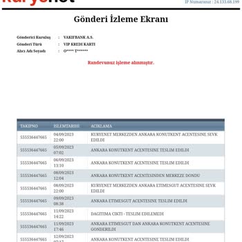 Kuryenet Kredi Kartı Ortada Yok