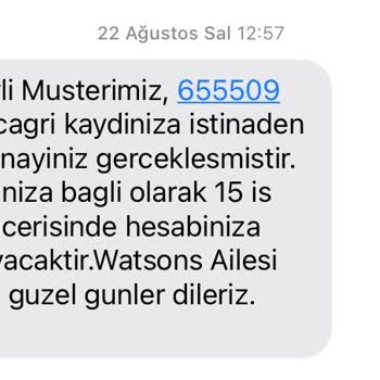Watsons Paramı İade Etmiyor