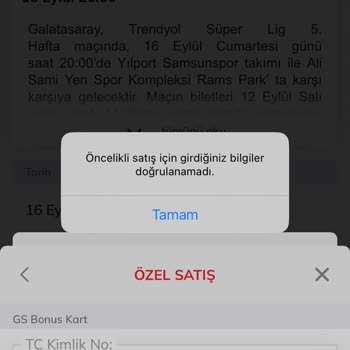 Passolig GS Bonus Öncelikli Bilet Alamıyorum