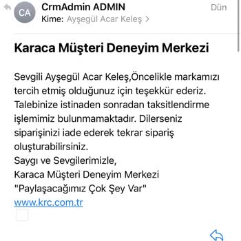 Karaca Züccaciye Müşteriye İhtiyacı Olmayan Karaca