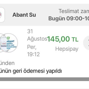 Hepsiburada Market Üzerinden Abant Damacana Su Siparişi Problemi
