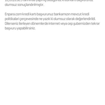 Enpara Kredi Kartı Vermiyor