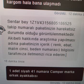 UPS Türkiye Kargoda Meydana Gelen Gecikme Ve Saygısızlık