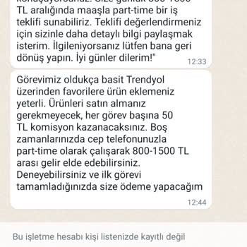 WhatsApp Üzerinden Gelen Trendyol İş Teklifi