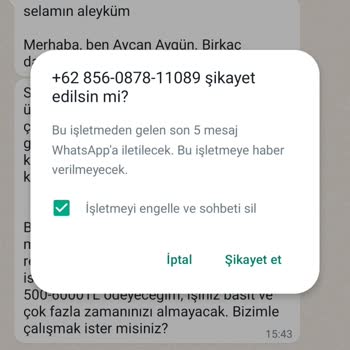 WhatsApp Gelen Yabancı Numarası