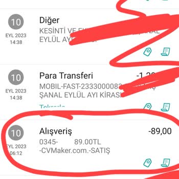 Cvmaker.com.tr Habersiz Banka Kartımdan Paramı Çekmiş