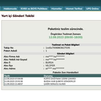 UPS Türkiye Yanlış Bilgi Veriyor