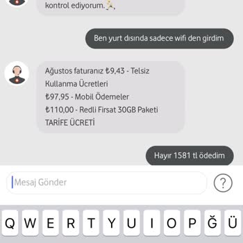 Vodafone Faturama İtiraz Ediyorum