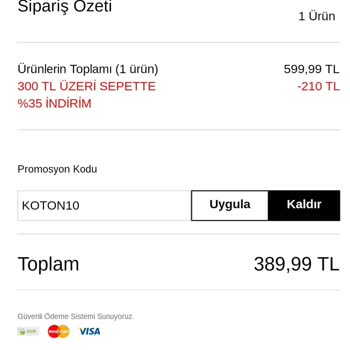 Koton Yanlış Ürün, Yanlış Beden Gönderimi Yapılması