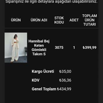 Oyku Wear Yanlış Beden Gönderimi