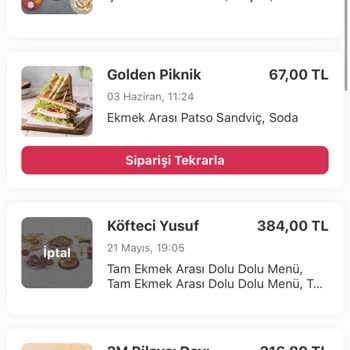 Yemek Sepeti Sipariş İptal