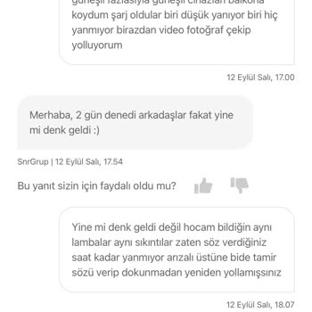Hepsiburada LED Solar Lambalarıyla İlgili Sorun
