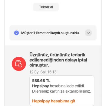 Hepsiburada Siparişimin 3 Defa İptal Olması