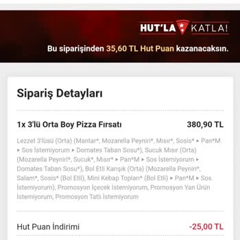 Pizza Hut Sürekli Sipariş İptali Ve Eksik Malzeme
