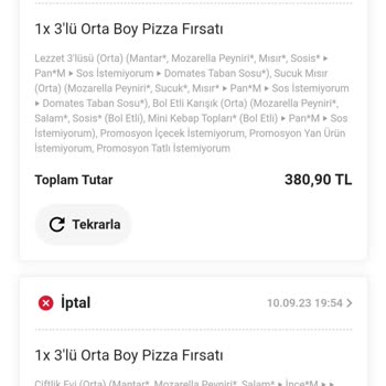 Pizza Hut Sürekli Sipariş İptali Ve Eksik Malzeme