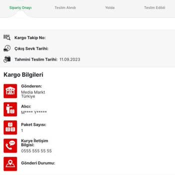 Media Markt Asla Kargoya Verilmeyen Ürün