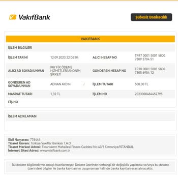 PayFix Yanlış Hesaba Para Yükleme