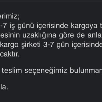 Bernardo Satin Aldığım Urunu Göndermemektedir.