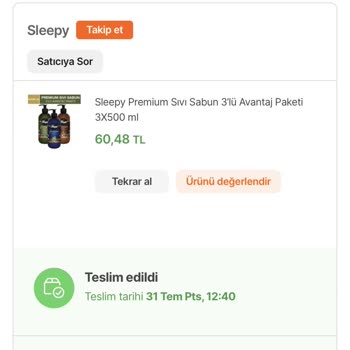 Sleepy Sıvı Sabun Cilde Uygun Değil.