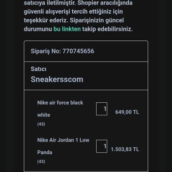 Sneakersscom Siparişim Kargoya Verilmedi