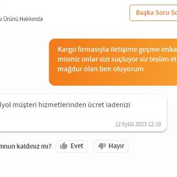 Trendyol Satıcının İndirimden Aldığım Ürünü Bilerek Kargoya Vermemesi