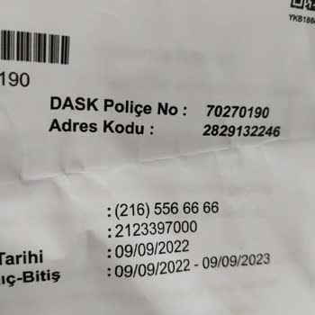Yapı Kredi Bankası DASK Poliçesi, Alakasız Adres
